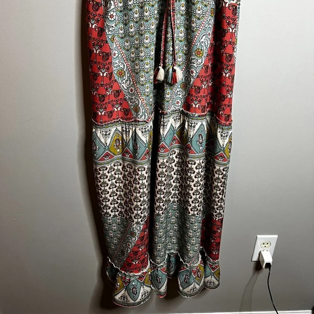 GWENDA PRINTED ADJUSTABLE TASSEL MAXI DRESS Size M - Picture 10 of 16